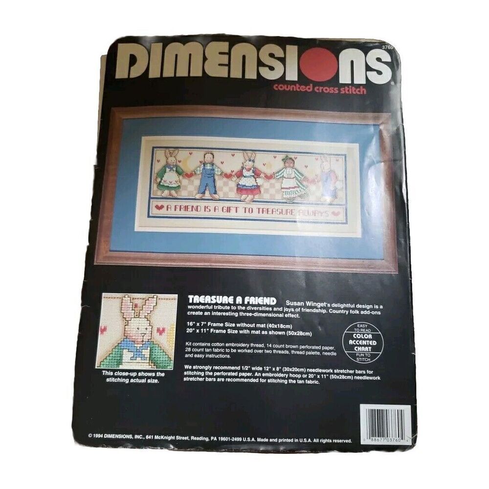 Dimensions Counted Cross Stitch Kit 3760 A friend is a gift to TREASURE 16 x 7"